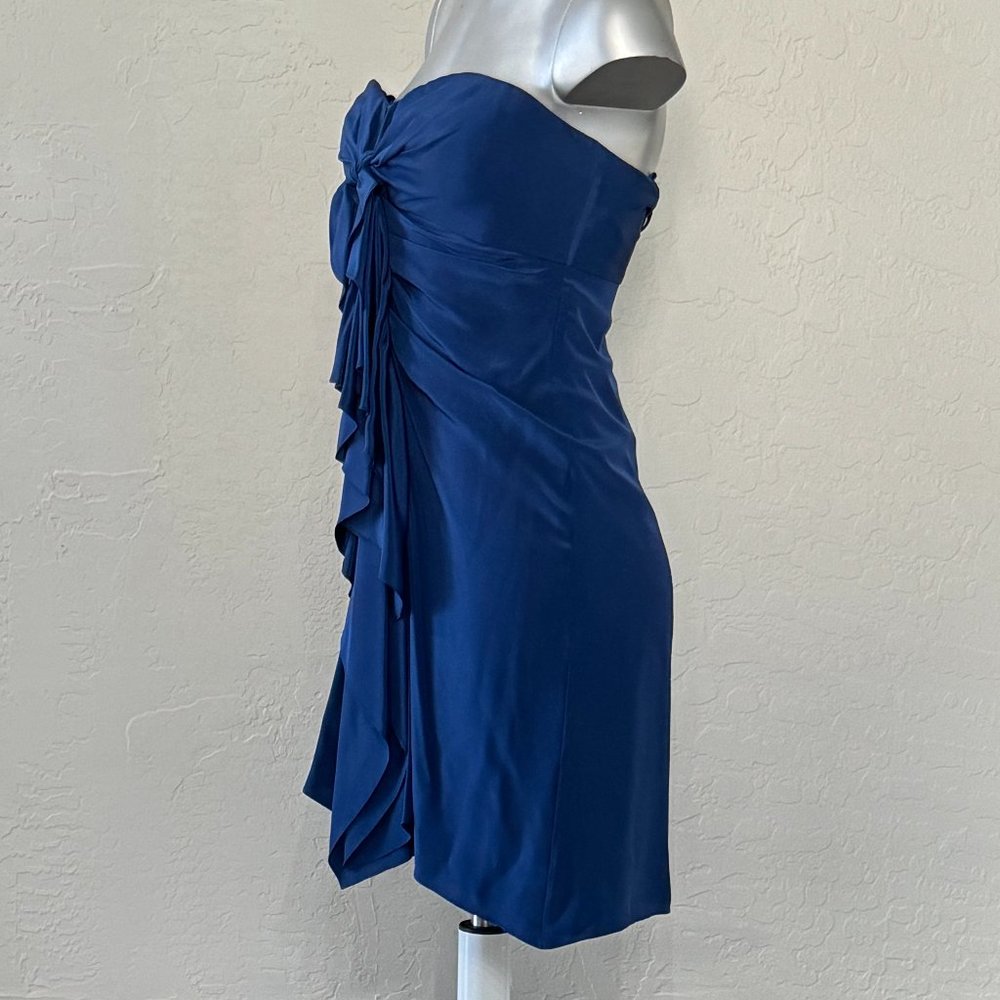 NWT Blue Silk Strapless Dress BCBGMaxAzria - Picture 3 of 8